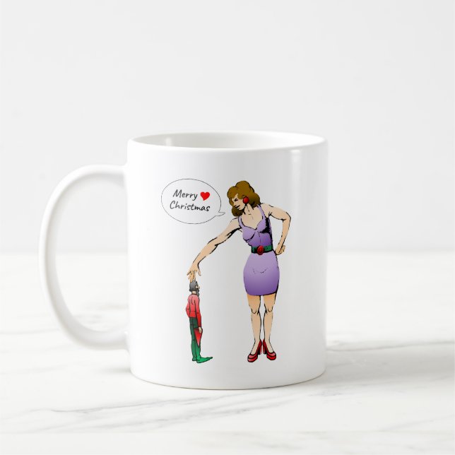 Taza De Café Feliz Navidad Pequeño Duende (Izquierda)