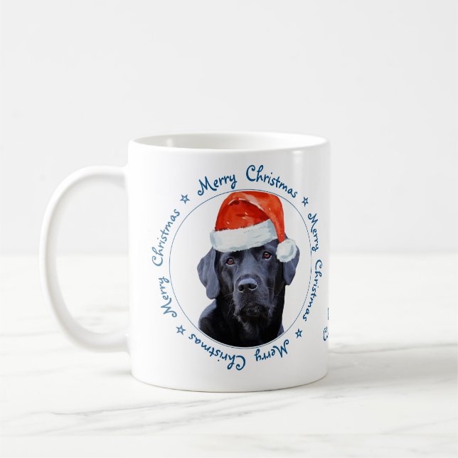 Taza De Café Feliz Navidad, perro lindo recuperador de labrador (Izquierda)