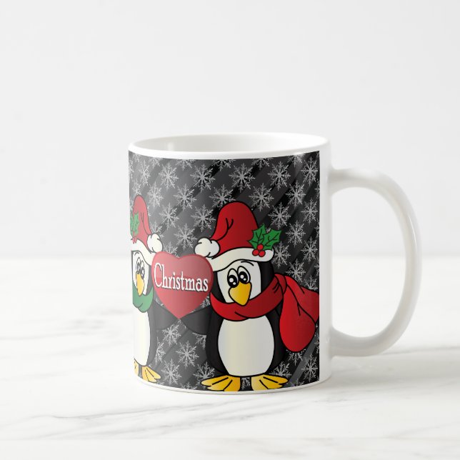 Taza De Café Feliz Navidad Pingüino Amigos (Derecha)