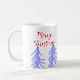 Taza De Café Feliz Navidad pino pino púrpura rojo púrpura y agu
