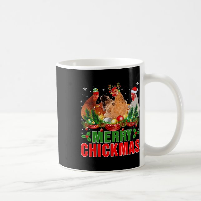Taza De Café Feliz Navidad Pollos de Papá Noel (Derecha)