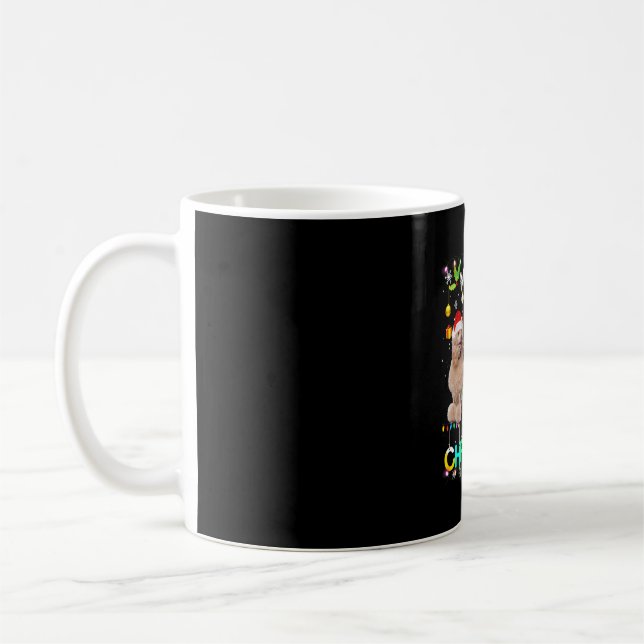 Taza De Café Feliz Navidad Poodle Shirt Santa Hat enciende Navi (Izquierda)