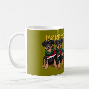 Taza De Café Feliz Navidad Puppies Festivos