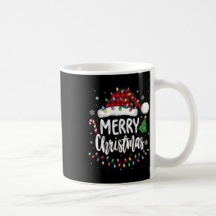 Taza De Café Feliz Navidad Red Plaid Family Encender navidades 