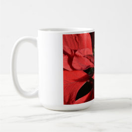 Taza De Café Feliz Navidad Roja Curly Poinsettia