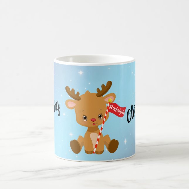 Taza De Café Feliz Navidad Rudolph Reindeer (Centro)
