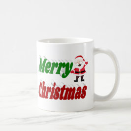 Taza De Café Feliz Navidad Santa Claus media tipografía
