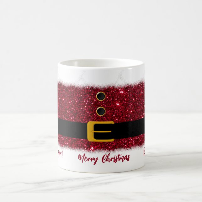 Taza De Café Feliz Navidad-Santa-Deslumbrante Rojo- (Centro)