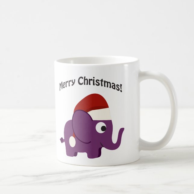 Taza De Café ¡Feliz Navidad! Santa Elefante (Derecha)