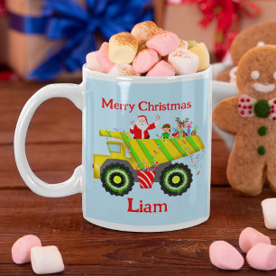 Taza De Café Feliz Navidad Santa en Volquete Personaliza