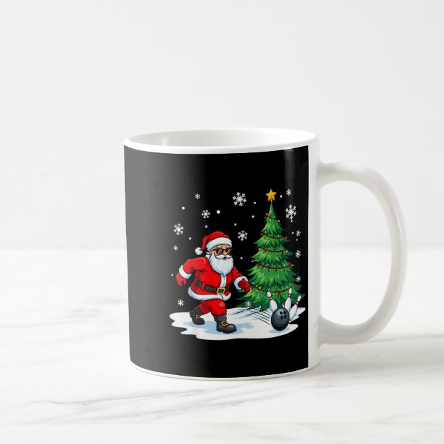 Taza De Café Feliz Navidad Santa Jugando Bolos Amantes de Srt (Derecha)