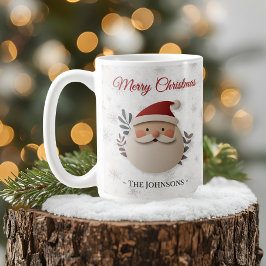 Taza De Café Feliz Navidad Santa – Nombre Personalizado de Vaca
