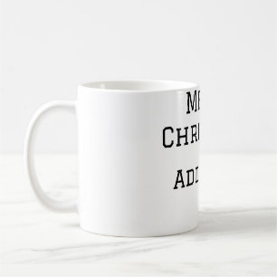 Taza De Café Feliz Navidad simple añadir nombre mínimo para el 