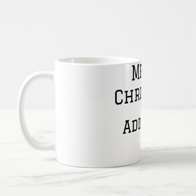 Taza De Café Feliz Navidad simple añadir nombre mínimo para el  (Izquierda)