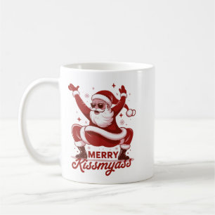 Taza De Café Feliz Navidad Snarky Kissmyass Sarcástica Santa