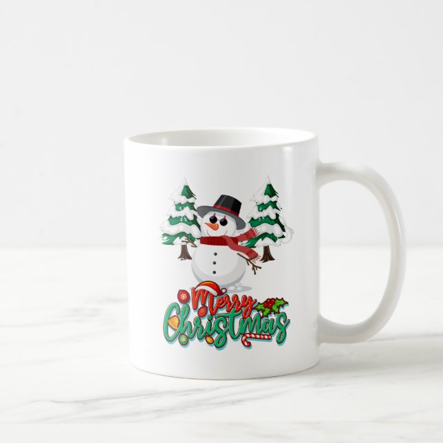 Taza De Café Feliz Navidad Snowman (Derecha)