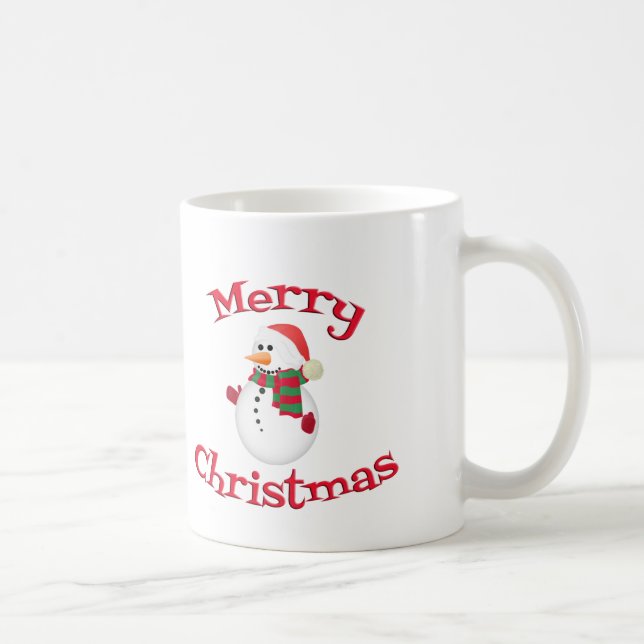 Taza De Café Feliz Navidad Snowman Mugs Cups (Derecha)