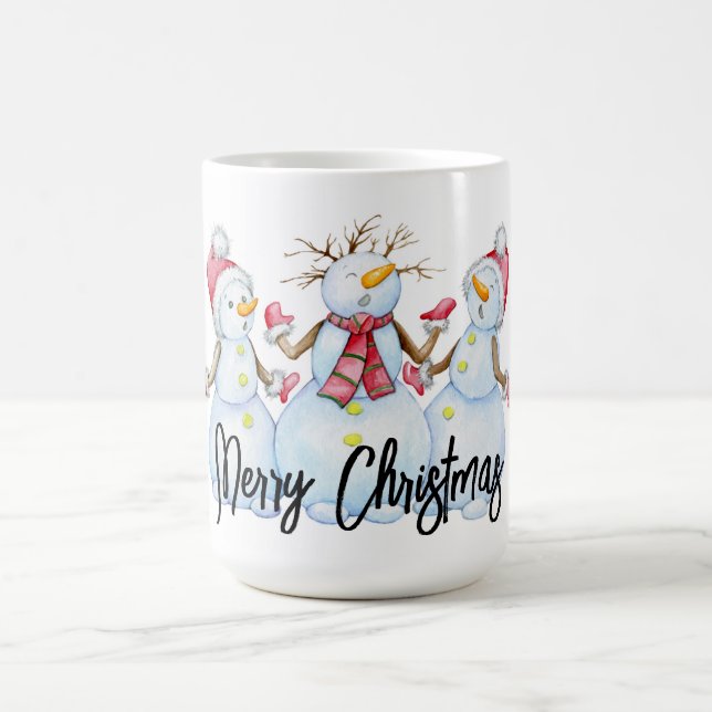 Taza De Café Feliz Navidad Snowmen Café Mug (Centro)
