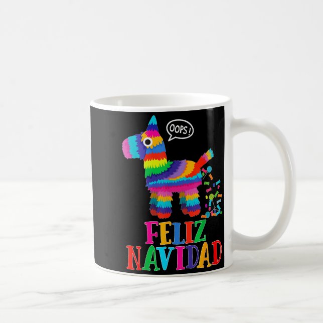 Taza De Café Feliz Navidad Spanish Christmas Funny Mexican Nata (Derecha)
