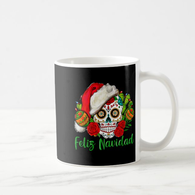 Taza De Café Feliz Navidad Sugar Skull Mexican Christmas  (Derecha)