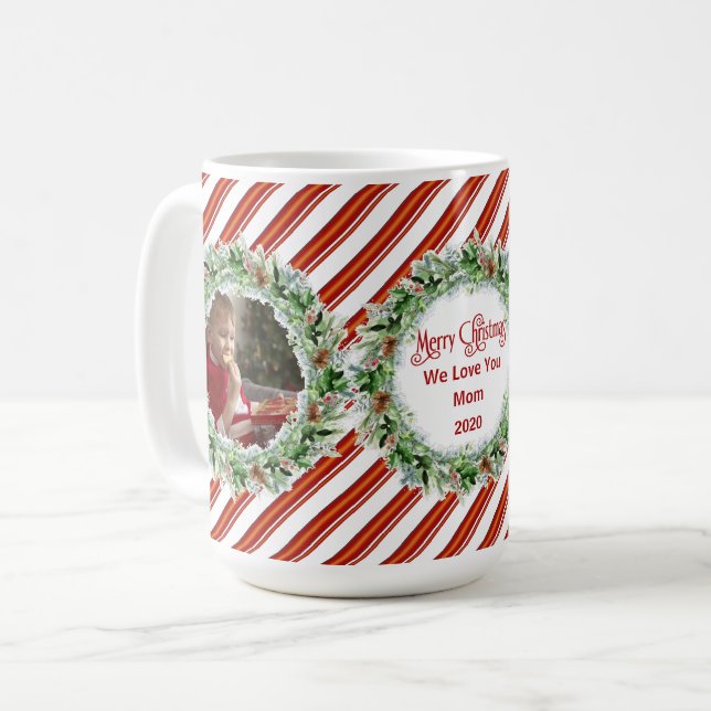 Taza De Café Feliz Navidad, te queremos, mamá. (Anverso izquierdo)
