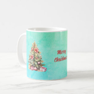 Taza De Café Feliz Navidad Texto personalizado Árbol de Navidad