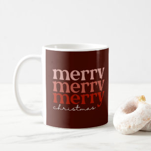 Taza De Café Feliz Navidad Texto Saludo Rojo