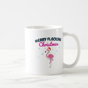 Taza De Café Feliz Navidad Tropical Florida Flamenco en Rebaño