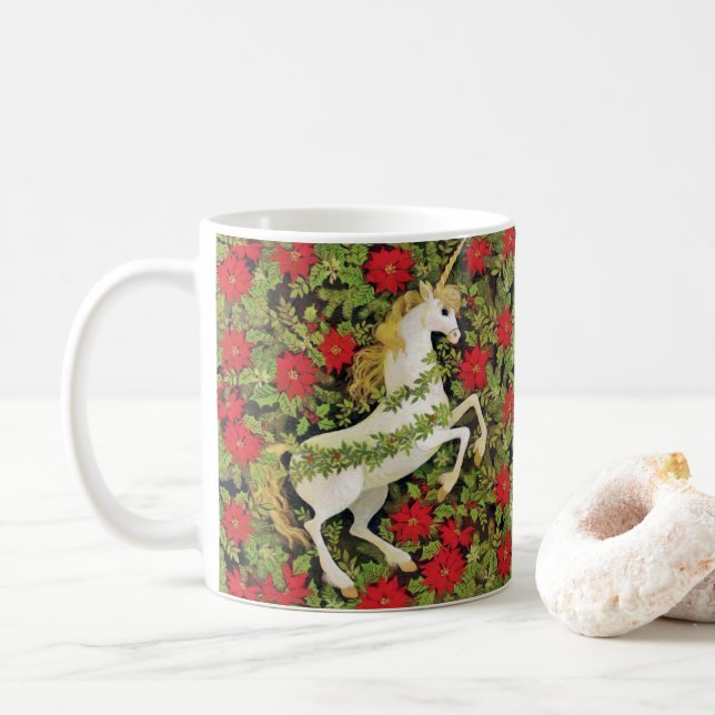 Taza De Café Feliz Navidad Unicornio (Con donut)