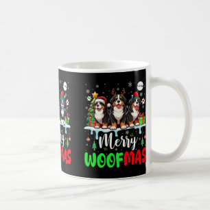 Taza De Café Feliz Navidad Woof Three Santa Reindeer Boston T