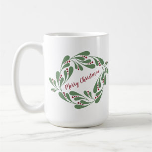 Taza De Café Feliz Navidad Wreath - Mug