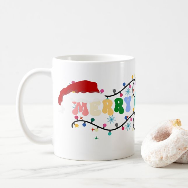 Taza De Café Feliz navidad x misa , reno , santa claus (Con donut)