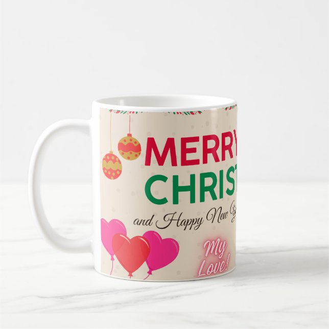 Taza De Café Feliz Navidad y amor (Izquierda)