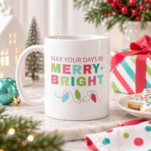 Taza De Café Feliz Navidad y días brillantes