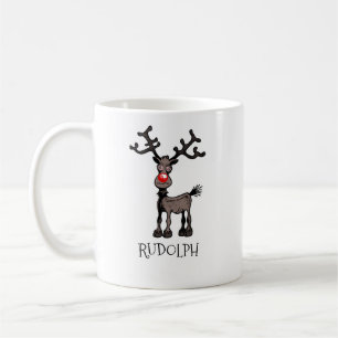 Taza De Café Feliz Navidad y Estrésmas con Rudolph
