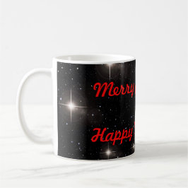 Taza De Café Feliz Navidad Y Feliz Año Nuevo En Las Estrellas