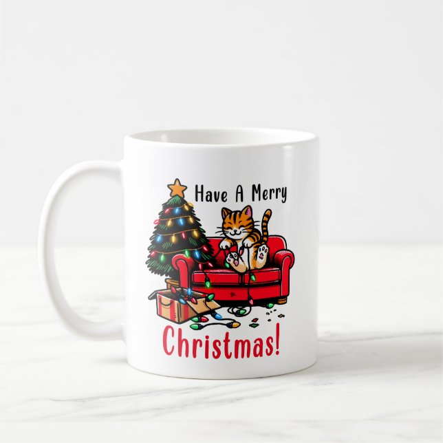 Taza De Café Feliz Navidad y Feliz Año Nuevo | Festividad (Izquierda)