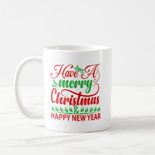 Taza De Café Feliz Navidad y Feliz Año Nuevo   Festividad