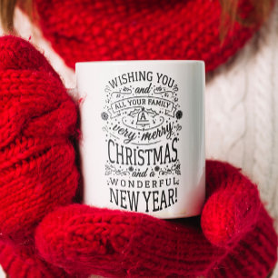 Taza De Café Feliz Navidad y maravilloso Año Nuevo