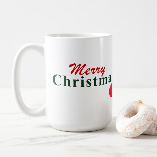 Taza De Café Feliz Navidad y Navidades colgantes de ornamentos (Con donut)