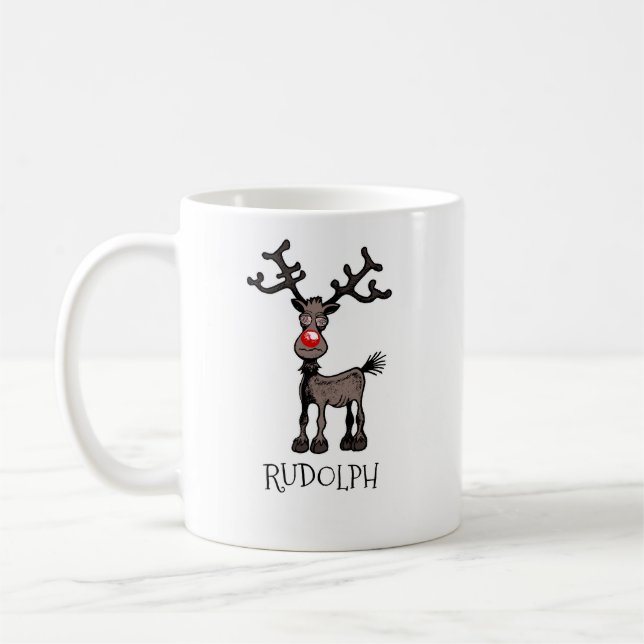 Taza De Café Feliz Navidad y Stressmas con Rudolph (Izquierda)
