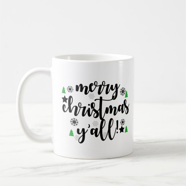 Taza De Café Feliz Navidad Y'all (Izquierda)
