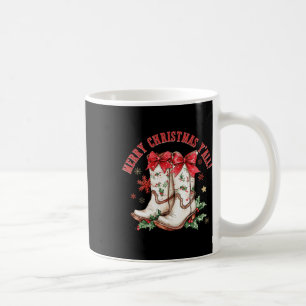 Taza De Café Feliz Navidad Y'all Howdy Navidades Boots Cowgir