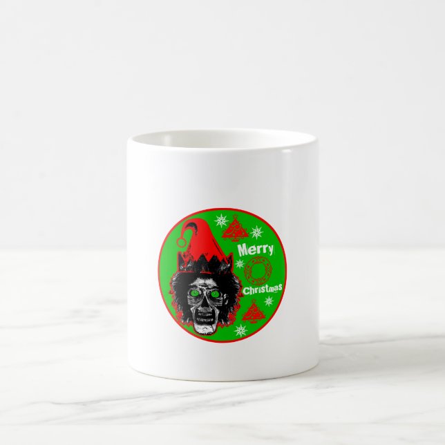 Taza De Café Feliz Navidad Zombie Green Eyes estilo 3 (Centro)