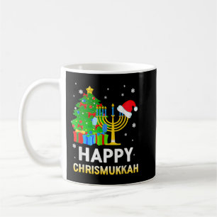 Taza De Café Feliz Navidades judíos de Chrismukkah Hanukkah Hol