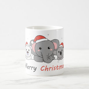 Taza De Café Feliz Navidades navideños animales adoran animales