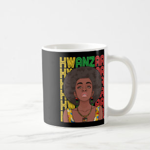 Taza De Café Feliz orgullo panafricano de Kwanzaa: Siete mujer 