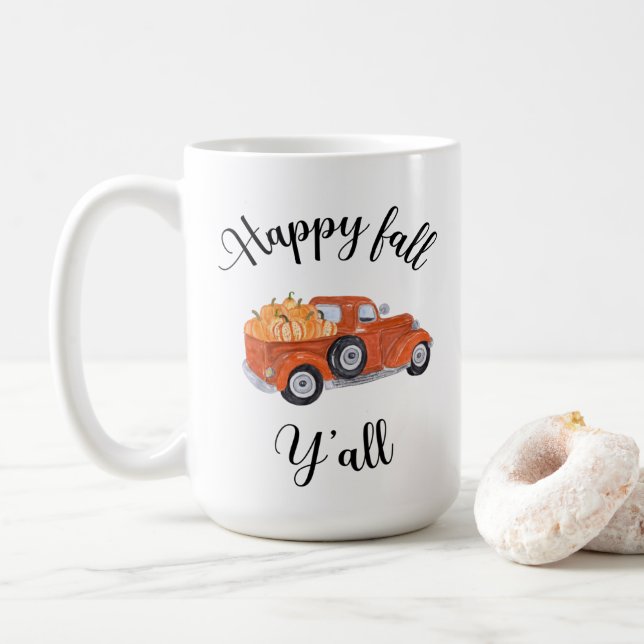 Taza De Café Feliz otoño y otoño | Caer Café estacional (Con donut)