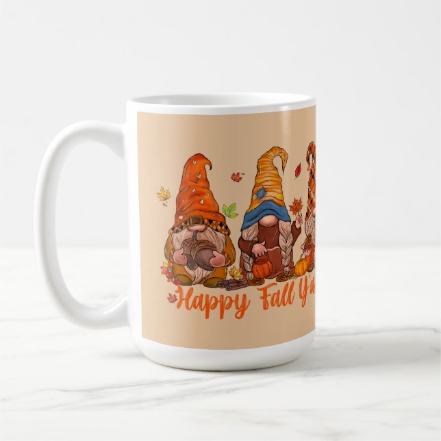Taza De Café Feliz otoño y todos los gnomos navideños (Izquierda)