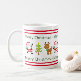 Taza De Café Feliz Papá Noel y renos